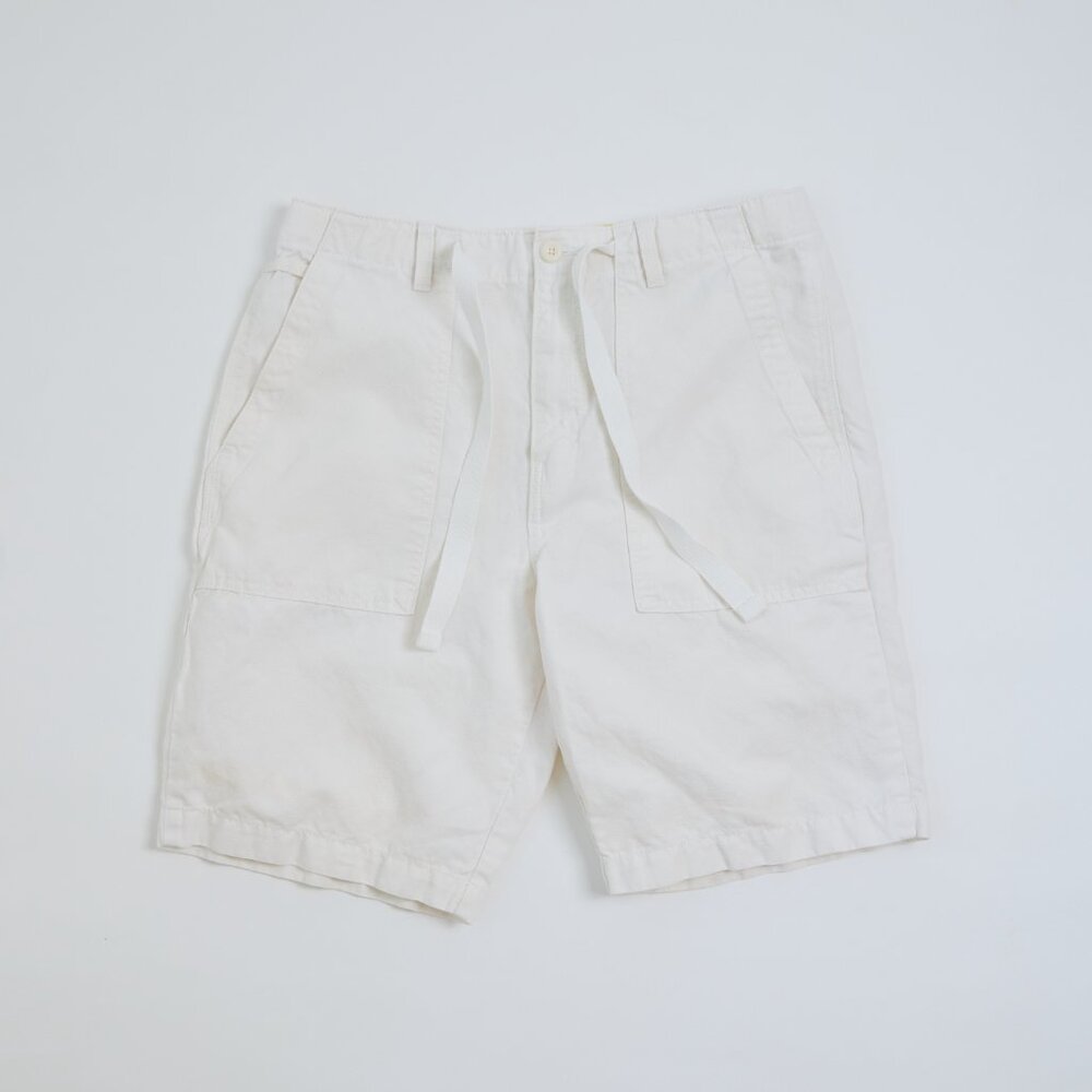 Banana Republic Relaxed Cotton/Linen Utility Short | Off-White | Size 32